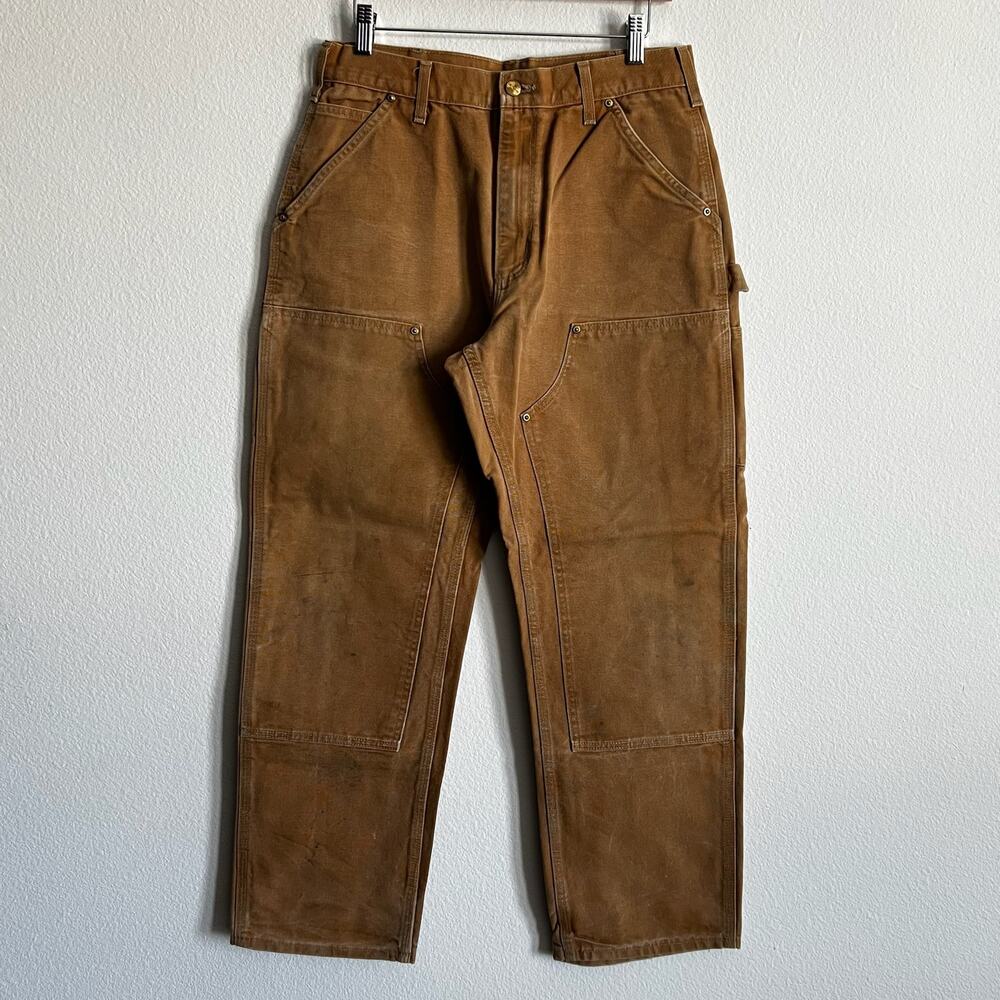 Carhartt B01 BRN brown double knee work wear carpenter pants